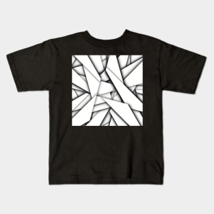 Paper Airplane Scraps, Black and White Digital Illustration Kids T-Shirt